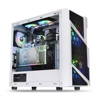 Caja de PC Thermaltake Commander C31 TG Snow ARGB Edition torre Midi negra, blanca