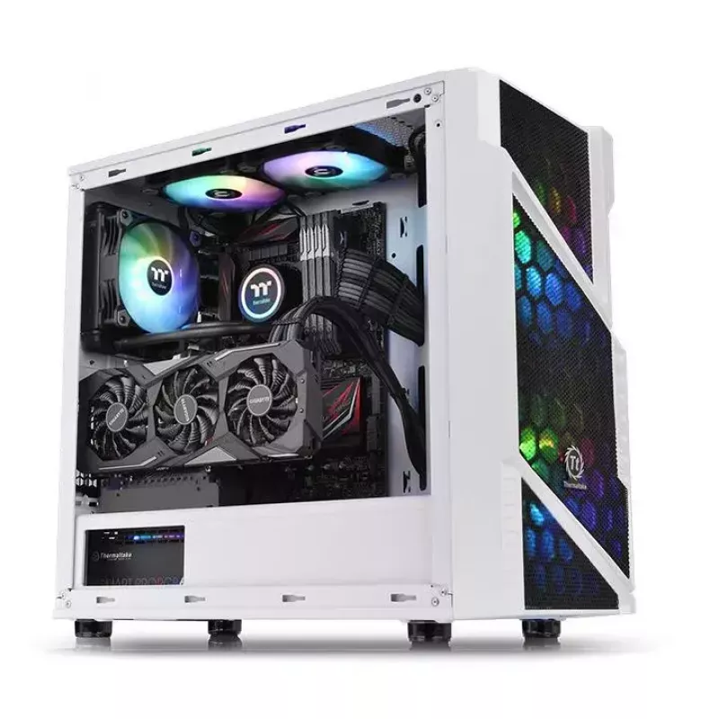 Caja de PC Thermaltake Commander C31 TG Snow ARGB Edition torre Midi negra, blanca