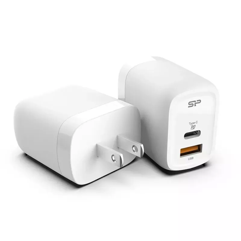 Silicon Power QM25 cargador de pared de 30W con dos puertos, USB-C y USB-A, blanco (SP30WASYQM252PCW)