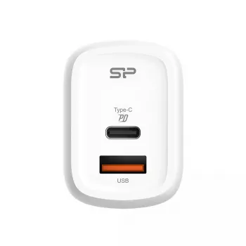 Silicon Power QM25 cargador de pared de 30W con dos puertos, USB-C y USB-A, blanco (SP30WASYQM252PCW)