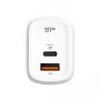 Silicon Power QM25 cargador de pared de 30W con dos puertos, USB-C y USB-A, blanco (SP30WASYQM252PCW)