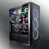 Caja de PC torre Midi RAIJINTEK Ponos MS — negra, compatible con ventiladores frontales de 120/140 mm, 1× 120 mm trasero, HDD 3,5 pulgadas, SSD 2,5 pulgadas, 210×442×485 mm