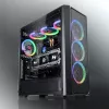 Caja de PC torre Midi RAIJINTEK Ponos MS — negra, compatible con ventiladores frontales de 120/140 mm, 1× 120 mm trasero, HDD 3,5 pulgadas, SSD 2,5 pulgadas, 210×442×485 mm
