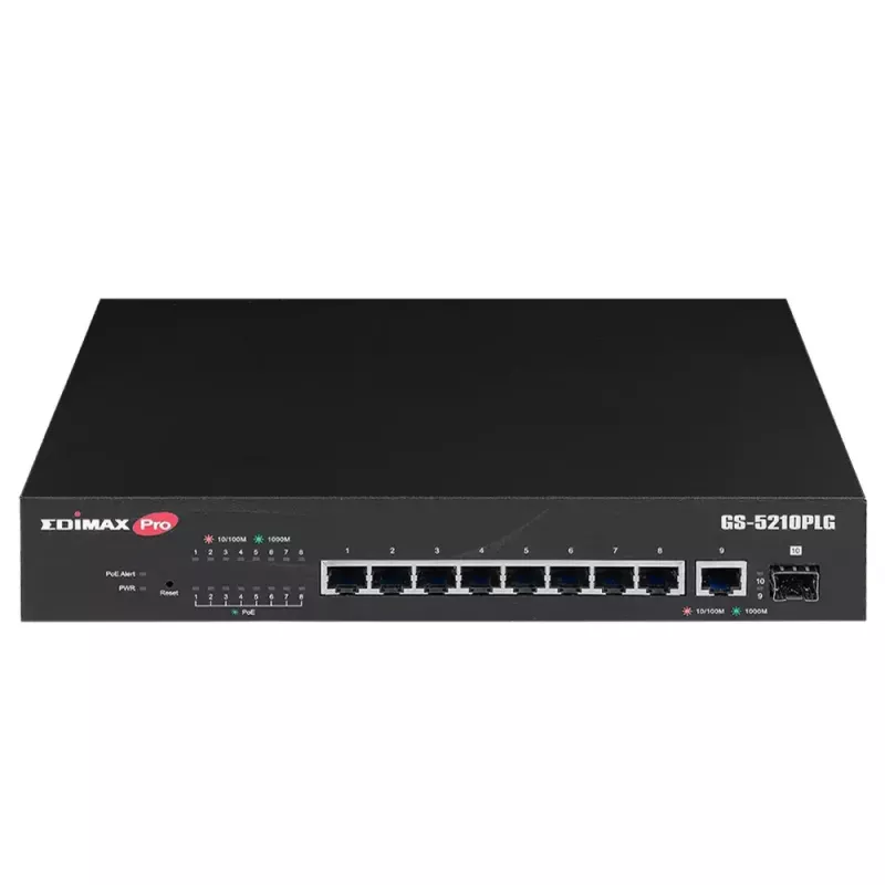 Switch gestionado Edimax GS-5210PLG 8 puertos Gigabit Ethernet PoE negro