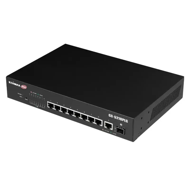 Switch gestionado Edimax GS-5210PLG 8 puertos Gigabit Ethernet PoE negro