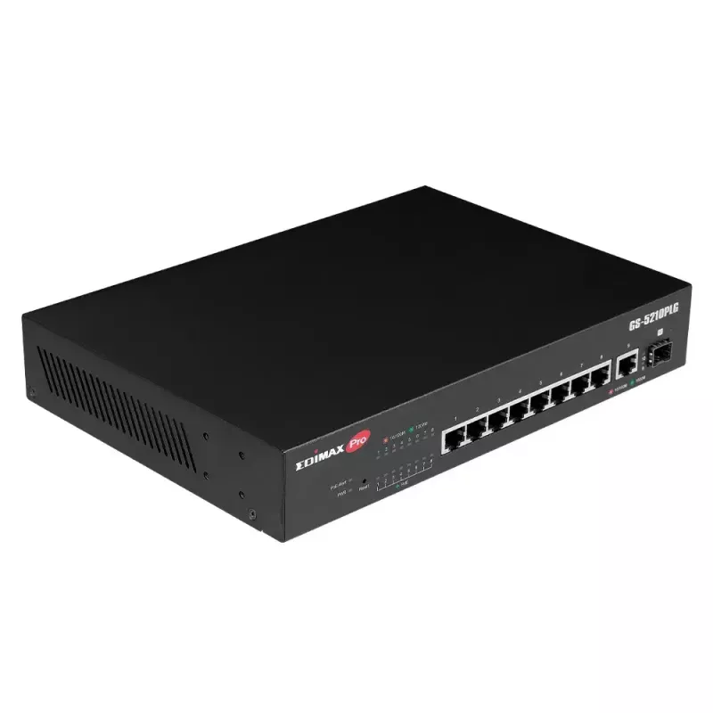 Switch gestionado Edimax GS-5210PLG 8 puertos Gigabit Ethernet PoE negro