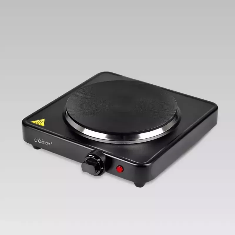 Placa de cocina de sobremesa con placa cerrada Maestro MR-772-1, 1 zona, negra, 1500 W, mando giratorio