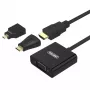 Unitek Y-6355 Adaptador 3 en 1 de Micro/Mini HDMI a VGA + Audio, negro