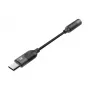 Cable para móvil UNITEK M1204A USB-C a 3,5 mm negro 0,1 m