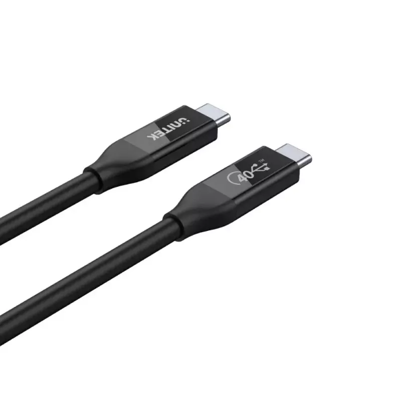 Cable USB4 Gen 2x2 USB-C Unitek C14100BK-0.8M — 0,8 m, USB-C a USB-C, 40 Gbit/s, negro