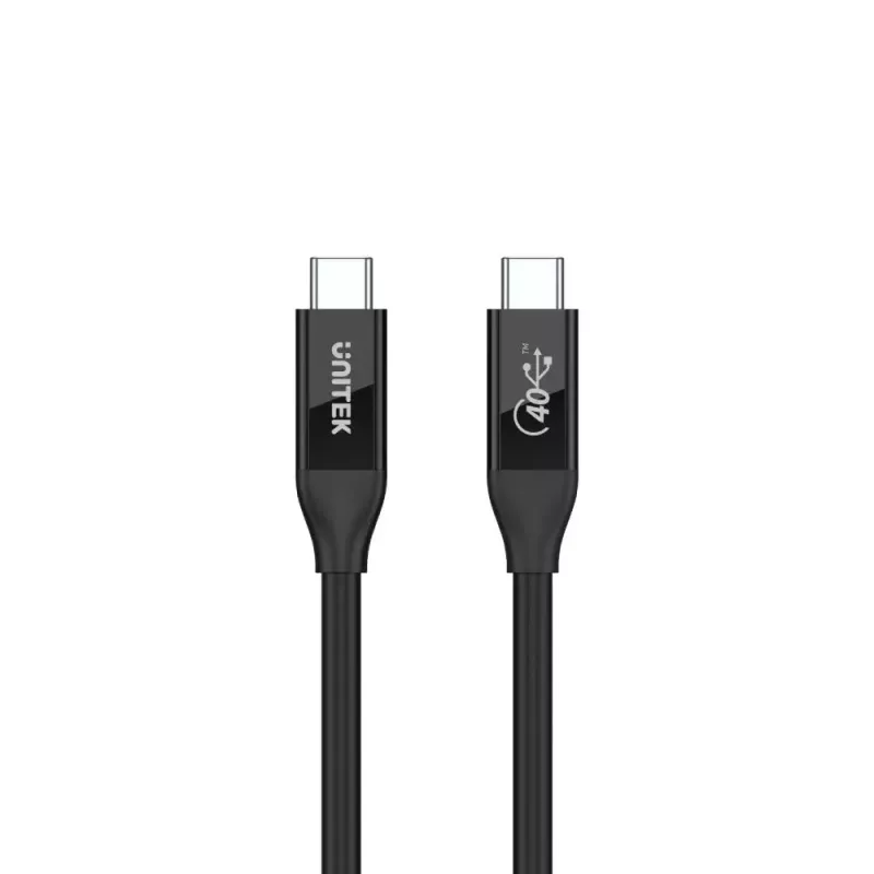 Cable USB4 Gen 2x2 USB-C Unitek C14100BK-0.8M — 0,8 m, USB-C a USB-C, 40 Gbit/s, negro