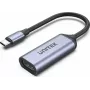 Adaptador USB-C a HDMI Unitek V1416B, gris, salida de vídeo de un solo puerto