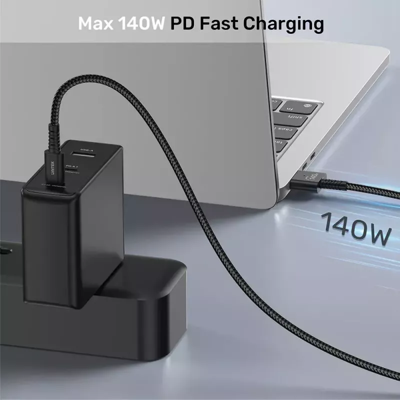 Cable de alimentación UNITEK C14121BK-1M Negro MagSafe 3 USB C 1m 28V 5A