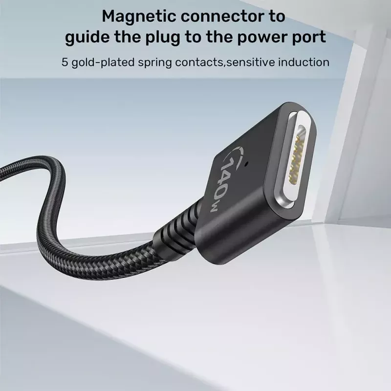 Cable de alimentación UNITEK C14121BK-1M Negro MagSafe 3 USB C 1m 28V 5A