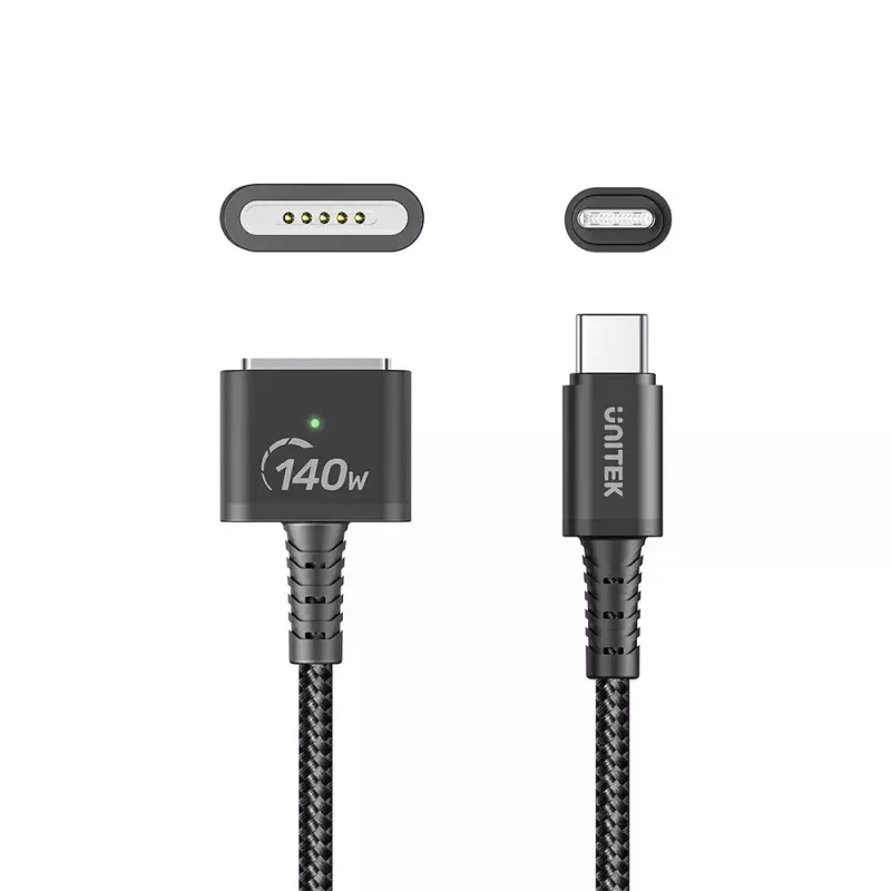Cable de alimentación UNITEK C14121BK-1M Negro MagSafe 3 USB C 1m 28V 5A