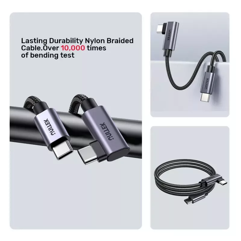 Cable USB UNITEK C14123BK-1M 1 m USB 2.0 negro gris