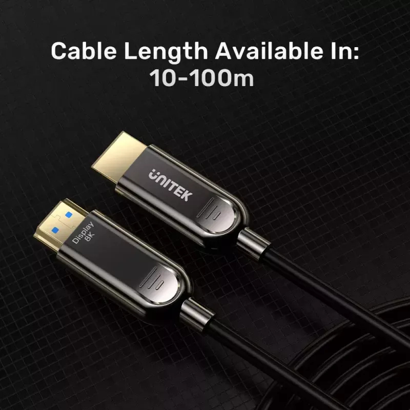 Cable HDMI UNITEK C11085GY01-40M 40 m 2.1 48 Gbit/s negro