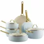 Set de ollas GreenPan CC008485-001 — set mixto de menaje, 6 piezas, azul y dorado