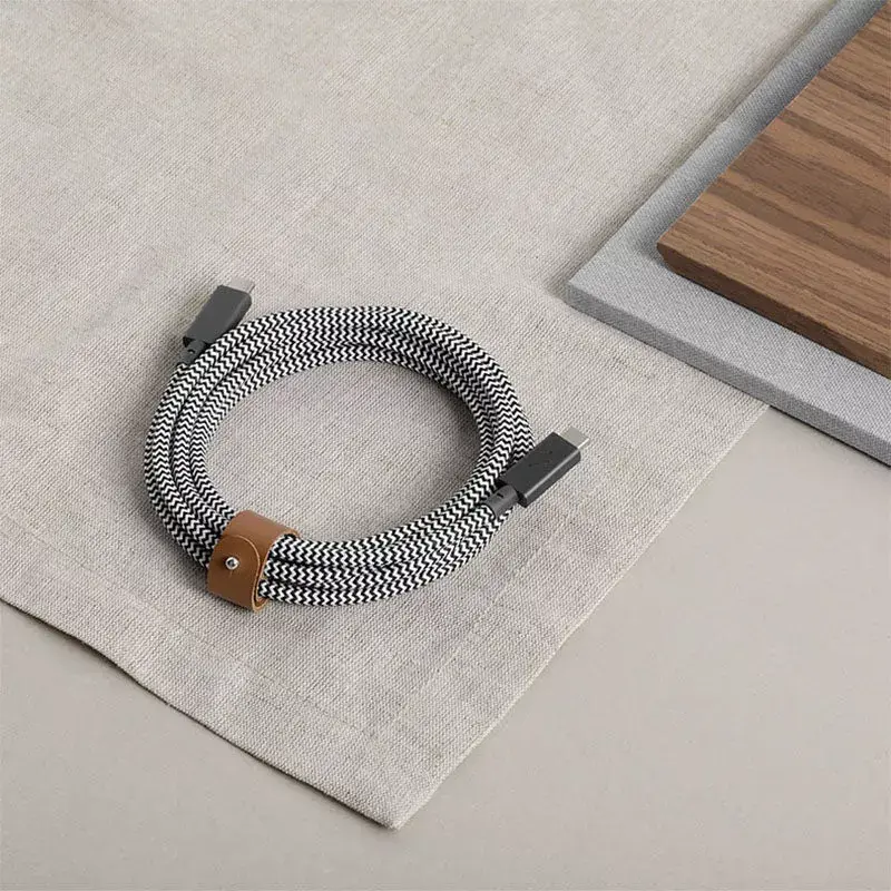 Native Union Belt Cable Pro USB-C a USB-C, 2,4 m, pantalla LED, Rose