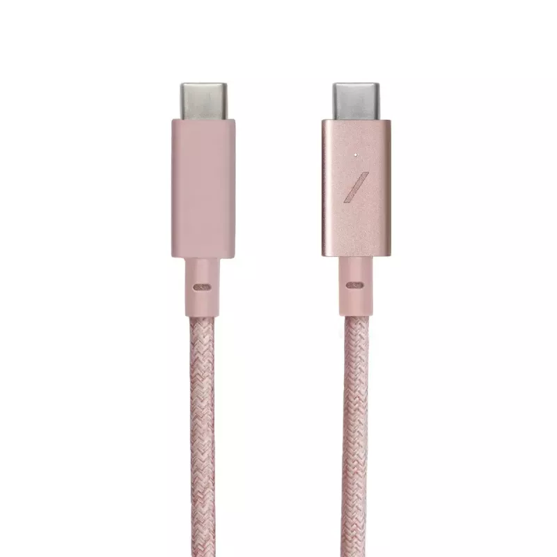 Native Union Belt Cable Pro USB-C a USB-C, 2,4 m, pantalla LED, Rose