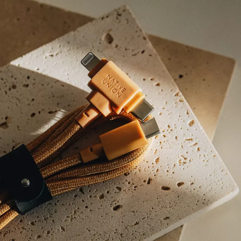 Cable USB-C a USB-C / Lightning Native Union Belt Cable Duo, 1,5 m, verde