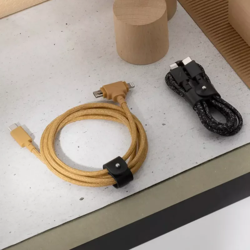 Cable USB-C a USB-C / Lightning Native Union Belt Cable Duo, 1,5 m, verde
