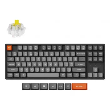 Teclado mecánico Keychron K8 Max 80% (87 teclas) Cable USB + RF Wireless + Bluetooth, RGB, Negro
