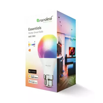 Lámpara LED inteligente Nanoleaf Essentials A60 B22 Matter 9W 806 lm RGBCW 2700–6500K