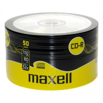 CD-R vírgenes MAXELL 624036 — 700 MB, 52x, pack de 50
