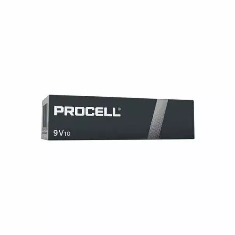 Pila alcalina de 9V Duracell MN1604 Procell (6LR61) – pack mínimo de 10 uds.