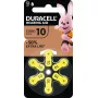 Pilas para audífonos Duracell EasyTab talla 10, pack de 6