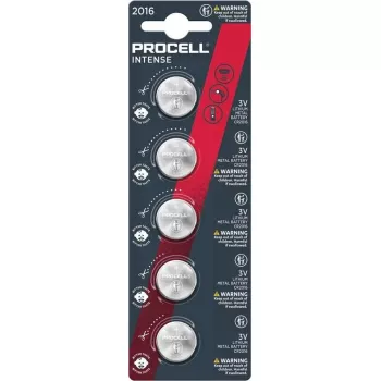 Pila de botón Duracell Procell CR2016 – litio, 3V, pack de 5
