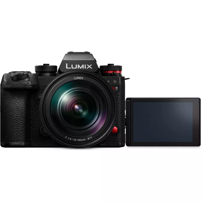 Cámara sin espejo Panasonic Lumix DC-S1R II con objetivo 24-105mm, 47,3MP formato completo