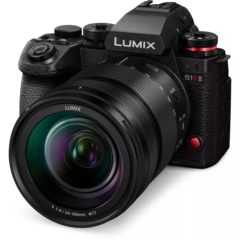 Cámara sin espejo Panasonic Lumix DC-S1R II con objetivo 24-105mm, 47,3MP formato completo