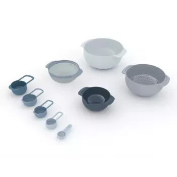 Set Joseph Joseph Nest apilable azul gris 4,5 L bol 1,65 L escurridor