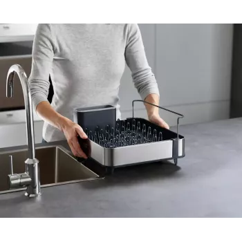 Escurridor de platos Joseph Joseph Extend Steel extensible negro acero inoxidable 527 mm