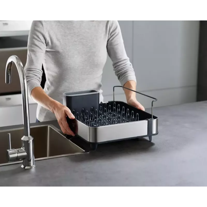 Escurridor de platos Joseph Joseph Extend Steel extensible negro acero inoxidable 527 mm