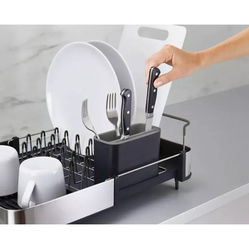Escurridor de platos Joseph Joseph Extend Steel extensible negro acero inoxidable 527 mm