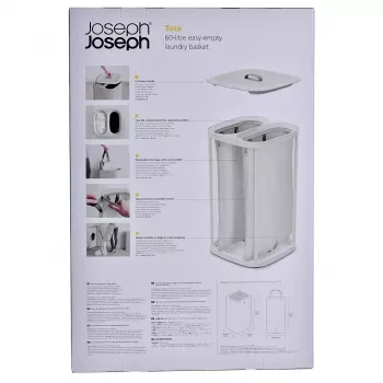 Cesto de ropa Joseph Joseph Tota 60L Ecru – capacidad de 60 litros, cesto alto ventilado