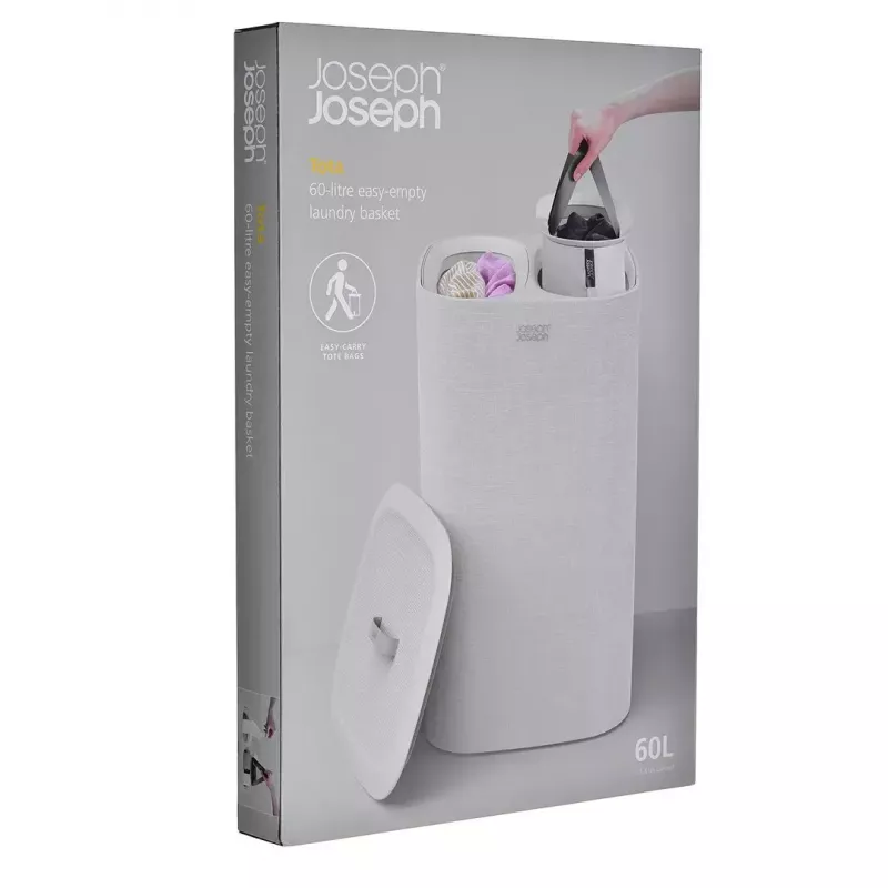Cesto de ropa Joseph Joseph Tota 60L Ecru – capacidad de 60 litros, cesto alto ventilado