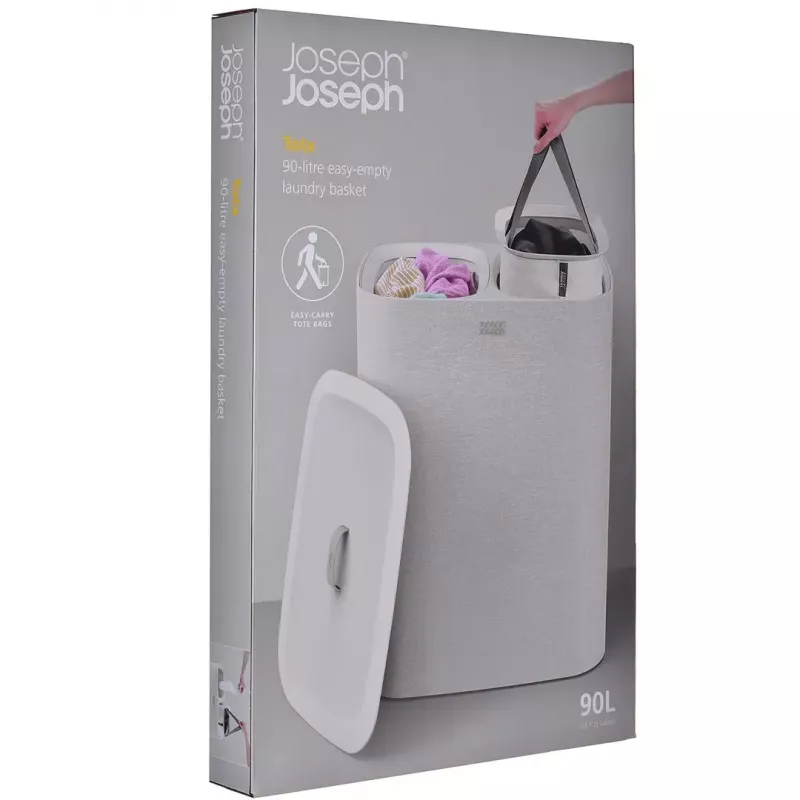 Cesto de ropa Joseph Joseph Tota 90L ecru — capacidad de 90 L, diseño duradero