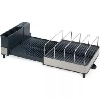 Escurridor de vajilla Joseph Joseph Extend Max Steel diseño compacto, escurridor plegable para vajilla y cubiertos
