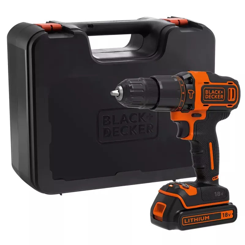 Atornillador taladrador Black & Decker BDCHD18K-QW 1400 min⁻¹, 1,5 Ah, negro, naranja