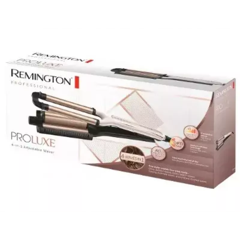 Rizador automático Remington CI91AW — oro rosa/negro, cilindro en forma de S, recubrimiento cerámico, 150–210 °C, cable giratorio de 3 m