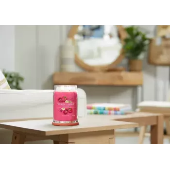 Vela de cera Yankee Candle Cylinder Raspberry Crimson — altura 157 mm, diámetro 93 mm, peso 567 g, 1 unidad