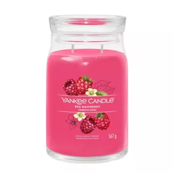 Vela de cera Yankee Candle Cylinder Raspberry Crimson — altura 157 mm, diámetro 93 mm, peso 567 g, 1 unidad