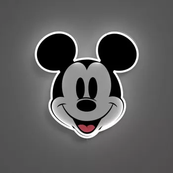 Lámpara de pared LED de neón Yellowpop Disney Mickey Printed Face, YPDI-PFA-MIC