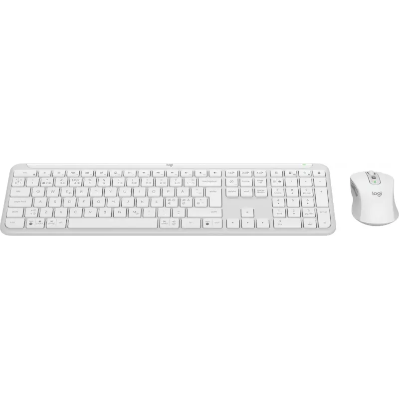 Logitech MK950 Signature teclado y ratón finos incluidos oficina RF Wireless + Bluetooth QWERTY danés finlandés noruego sueco blanco