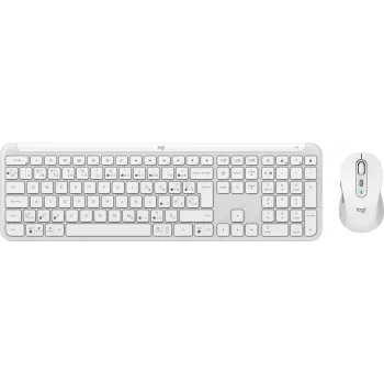 Logitech MK950 Signature teclado y ratón finos incluidos oficina RF Wireless + Bluetooth QWERTY danés finlandés noruego sueco blanco