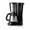 Cafetera de filtro Domo DO709K — semiautomática, depósito de agua de 1 L, jarra de 8 tazas, LCD, acero inoxidable/negro